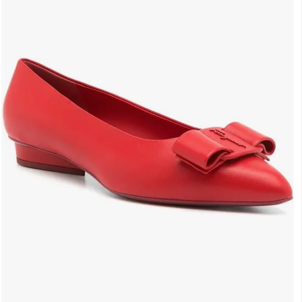 Salvatore Ferragamo Women's Vibrant Red Viva Flats